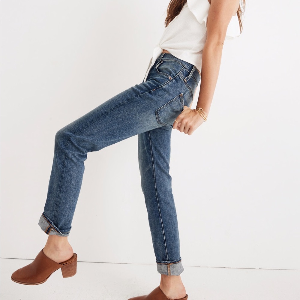 Tall high rise slim boy jean in frisco wash sz 31